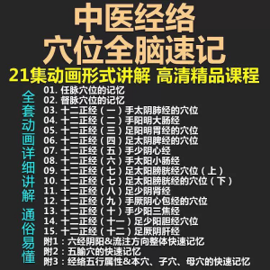 中医经络穴位全脑速记视频教学快速记忆动画形象加深记忆课程教程-电商虚拟货源仓