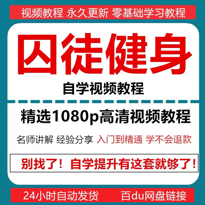 囚徒健身视频教程自重整套教案整专项训练教程+PDF电子版囚徒健身-电商虚拟货源仓