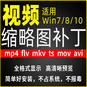 视频缩略图补丁mp4 flv ts mov mkv avi等预览软件工具显示插件-电商虚拟货源仓
