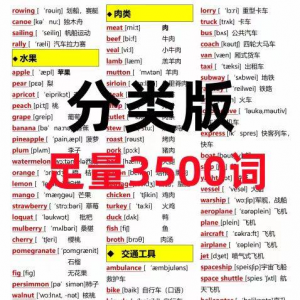 7天背完3500词初中单词中英文分类可以快速记忆英语学霸词根词缀-电商虚拟货源仓