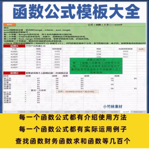 excel函数公式大全模板电子版表格常用公式函数与图表应用素材-电商虚拟货源仓