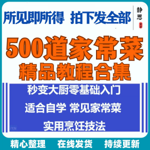 零基础入门自学习培训家常菜做菜教学视频教程私房菜炒菜烹饪厨-电商虚拟货源仓