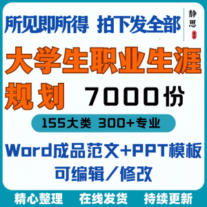 新款大学生职业生涯规划书成长就业赛道学业规划word成品范文ppt-电商虚拟货源仓