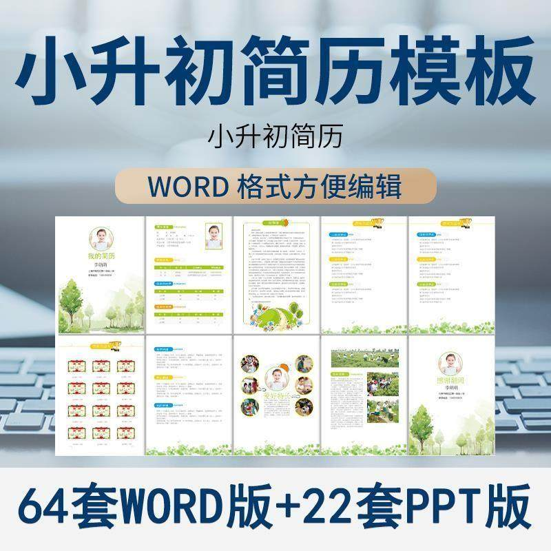 小升初简历模板WORD小学生个人择校入学升学自荐信自我介绍ppt-电商虚拟货源仓