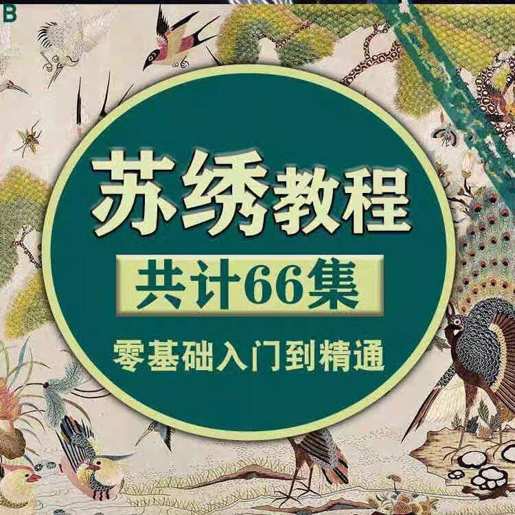 苏绣教程视频零基础苏绣教程苏绣入门到精通教学视频苏绣全套课程-电商虚拟货源仓