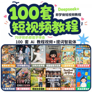 DeepSeek短视频制作教程提示词即梦AI可灵动画剪映豆包动画教程3d-电商虚拟货源仓