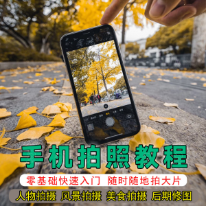 手机摄影教程拍摄拍照课程从入门到精通技巧人像修图剪辑亲子风景-电商虚拟货源仓