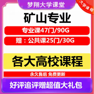 大学矿山专业视频教程矿山机械边坡工程 采矿72门自学课程赠PPT-电商虚拟货源仓