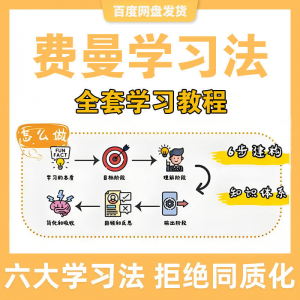 费曼学习法高效率学习全套教程思维导图记忆力笔记技巧视频课程-电商虚拟货源仓