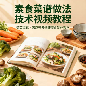 素食菜谱制作技术视频教程家庭营养健康美食教学设计素材-电商虚拟货源仓