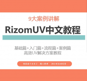RizomUV中文教程高效UV解决方案视频教学零基础入门自学软件入门-电商虚拟货源仓