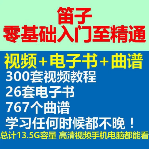 竹笛初学者曲谱入门课程笛零基础视频教学自零基础演奏电子版吹笛-电商虚拟货源仓