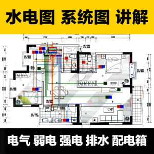 水电图纸识图教学讲解放管电气图弱电强电排水配电箱-电商虚拟货源仓