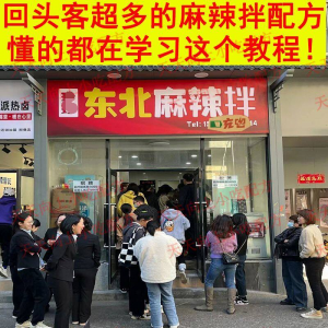 新特色小吃麻辣拌配方技术秘方正宗东北抚顺做法商用摆摊视频教程-电商虚拟货源仓