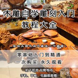 木雕自学雕刻入门教程木匠制作diy手工技术玉石学习视频教学课程-电商虚拟货源仓