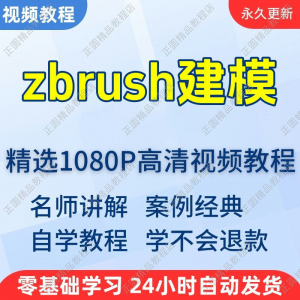 zbrush建模视频教程新手学习小白自学零基础入门精通教学课程全集-电商虚拟货源仓